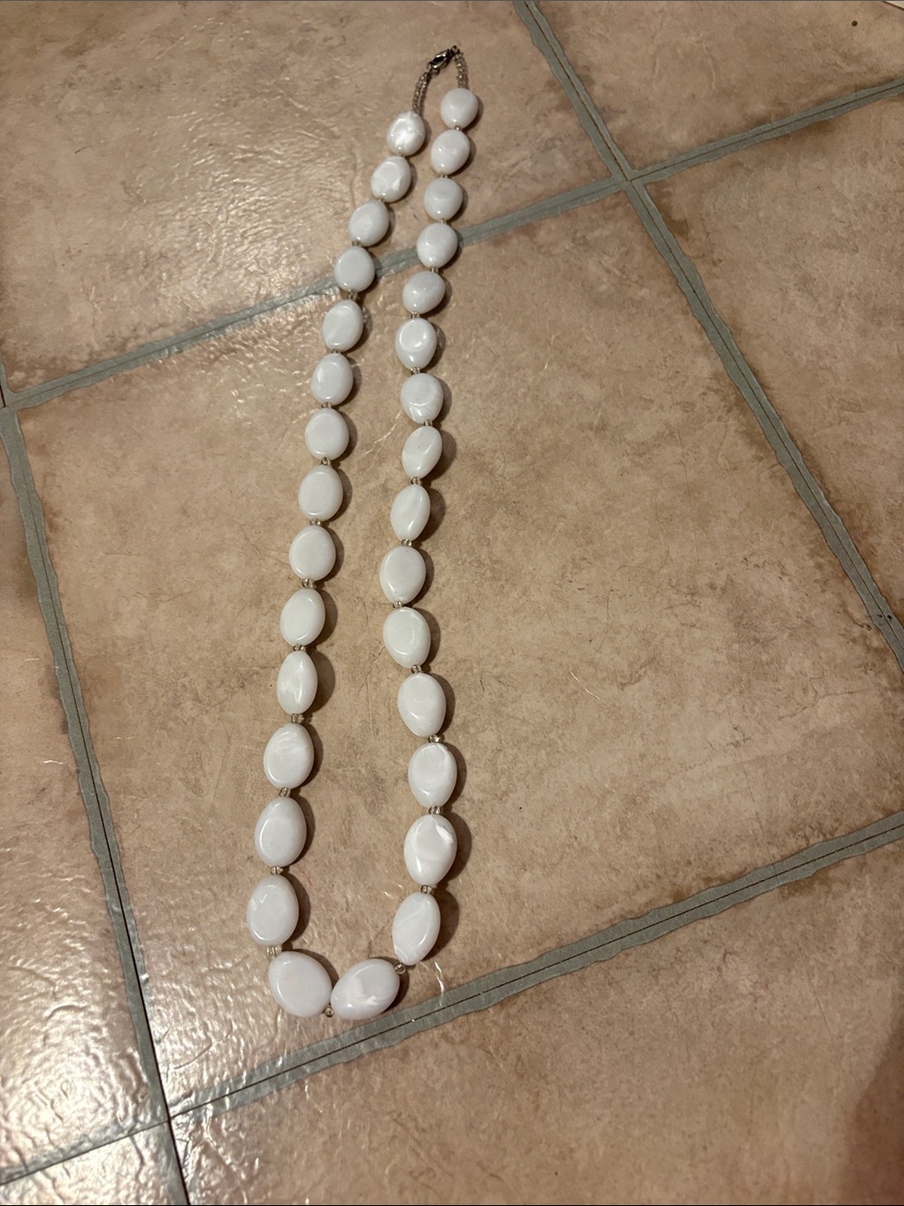 Elegant White Bead Necklace - Women's Jewelry